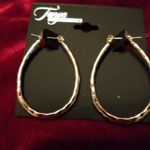 Gold Oval Hoop Earrings